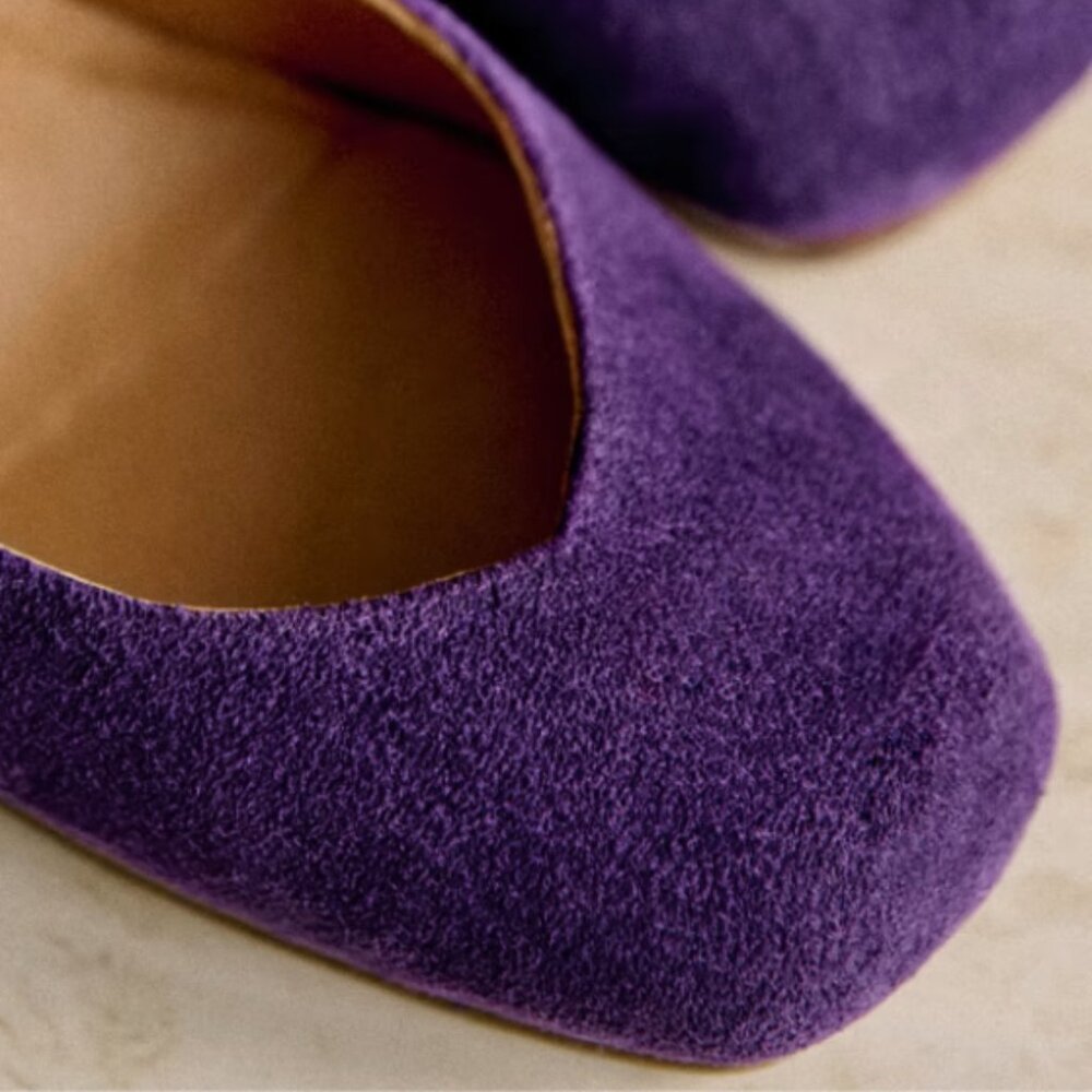 Sézane Lizzie Babies in Purple Suede size 39/US 8 - Picture 4 of 7